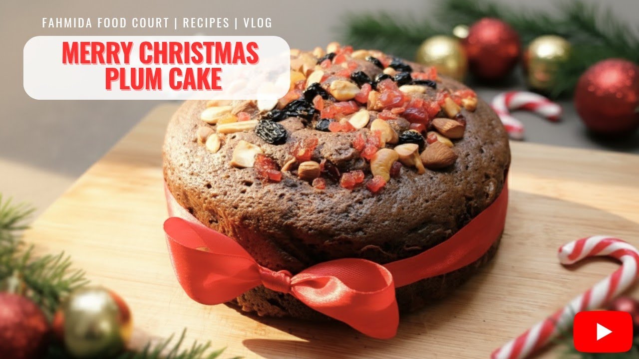 Merry Christmas Plum Cake | Chocolate Fruit Plum Cake Recipe | Plum Cake Recipe Without Oven! #cake