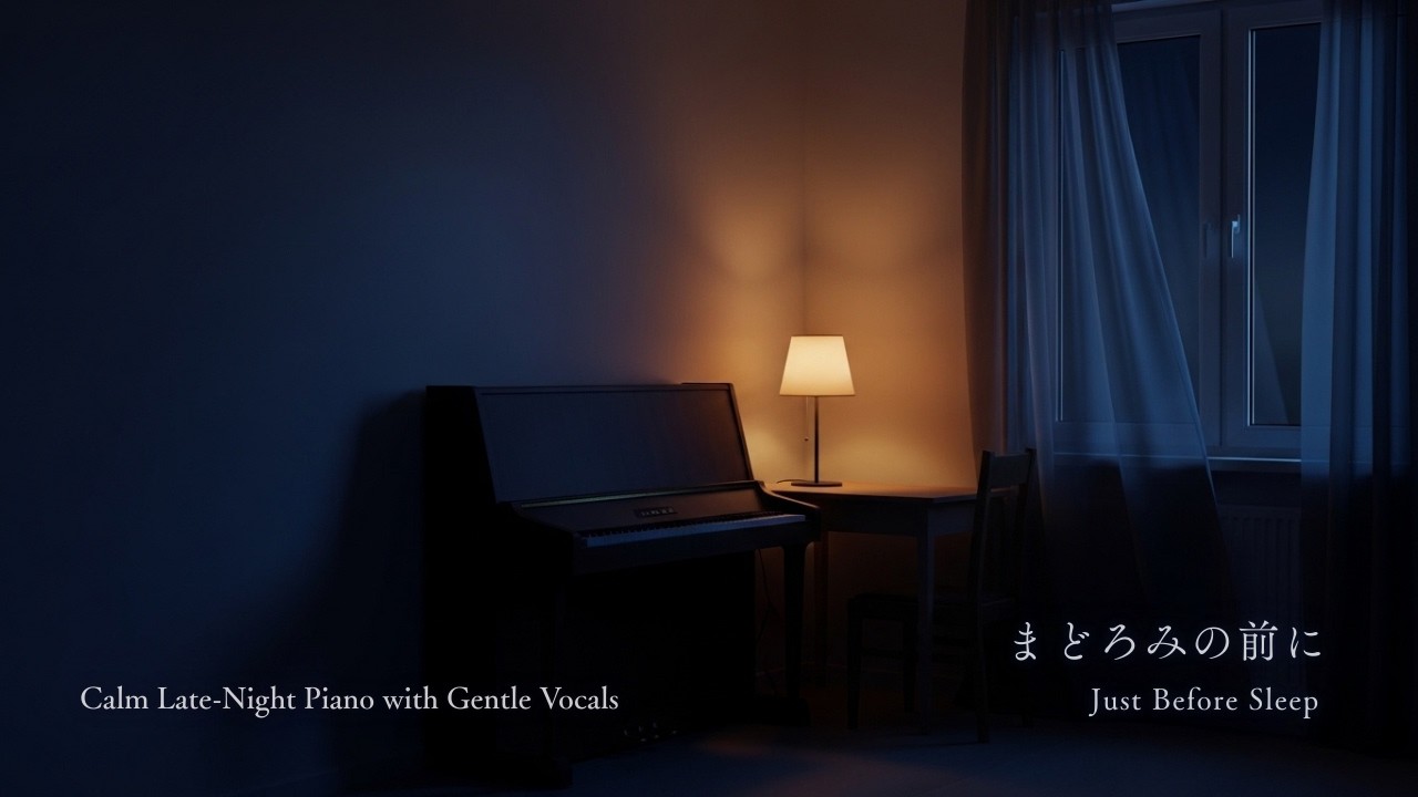 Just Before Sleep 🛋️｜まどろみの前に｜Calm Late-Night Piano (English Lyrics, AI Original)