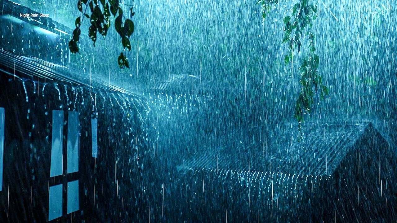 Overcome Stress to Sleep Instantly with Heavy Rain & Paramount Thunder Sounds on a Tin Roof at Night