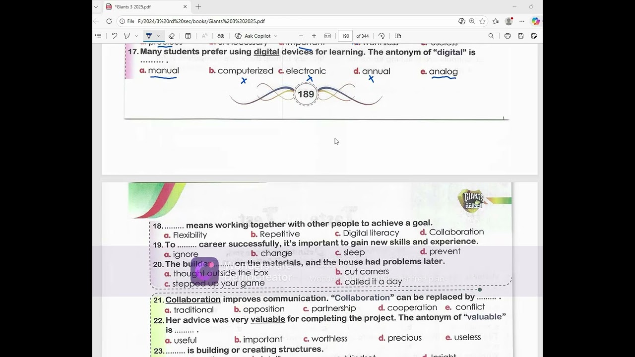 الصف الثالث giants unit 5 lessons 1&2 p1