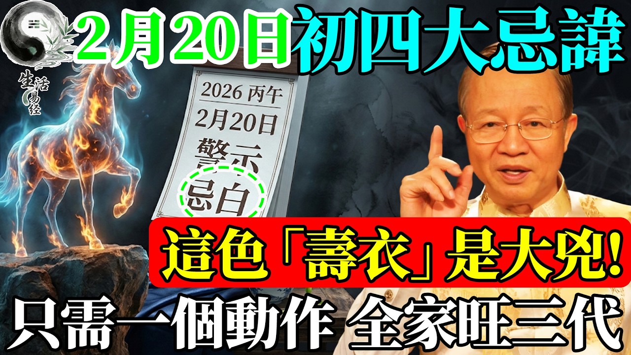 2026年2月20日，這件“白衣服”千萬別穿出門！乙庚合金氣太旺，穿了就是“引刀自宮”，福氣全砍斷！#曾仕強 #易經智慧 #正能量 #易經 #風水 #人生哲理 #人生感悟 #國學 #國學智慧 #因果