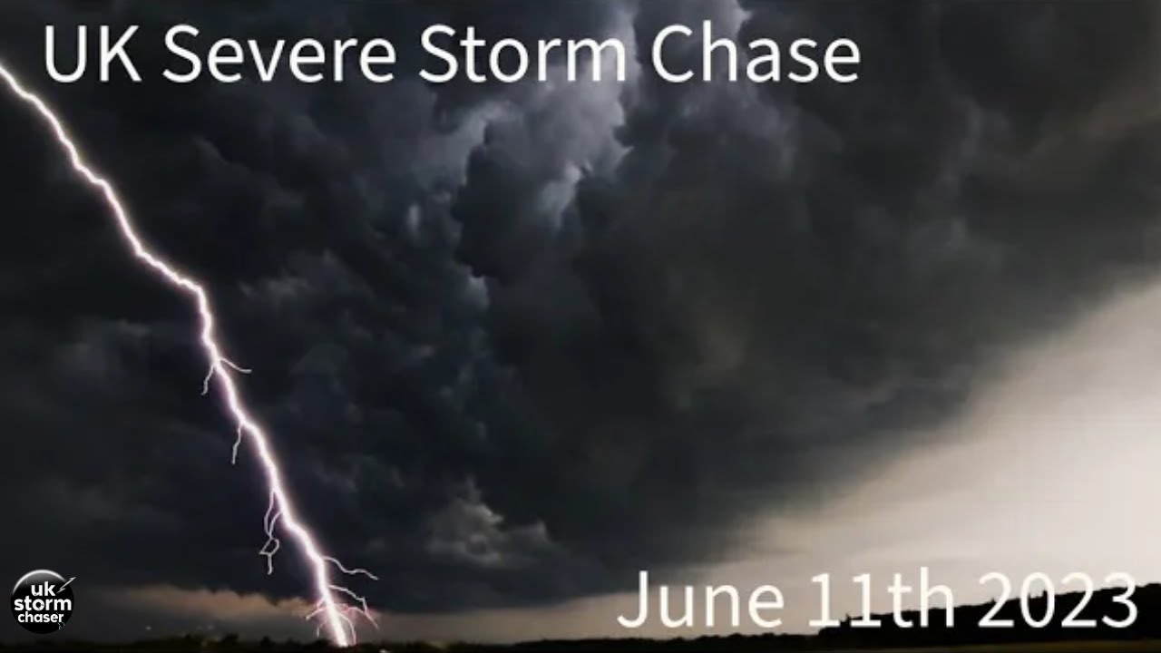 incredible severe shelf cloud thunderstorm UK storm chasing June 11, 2023
