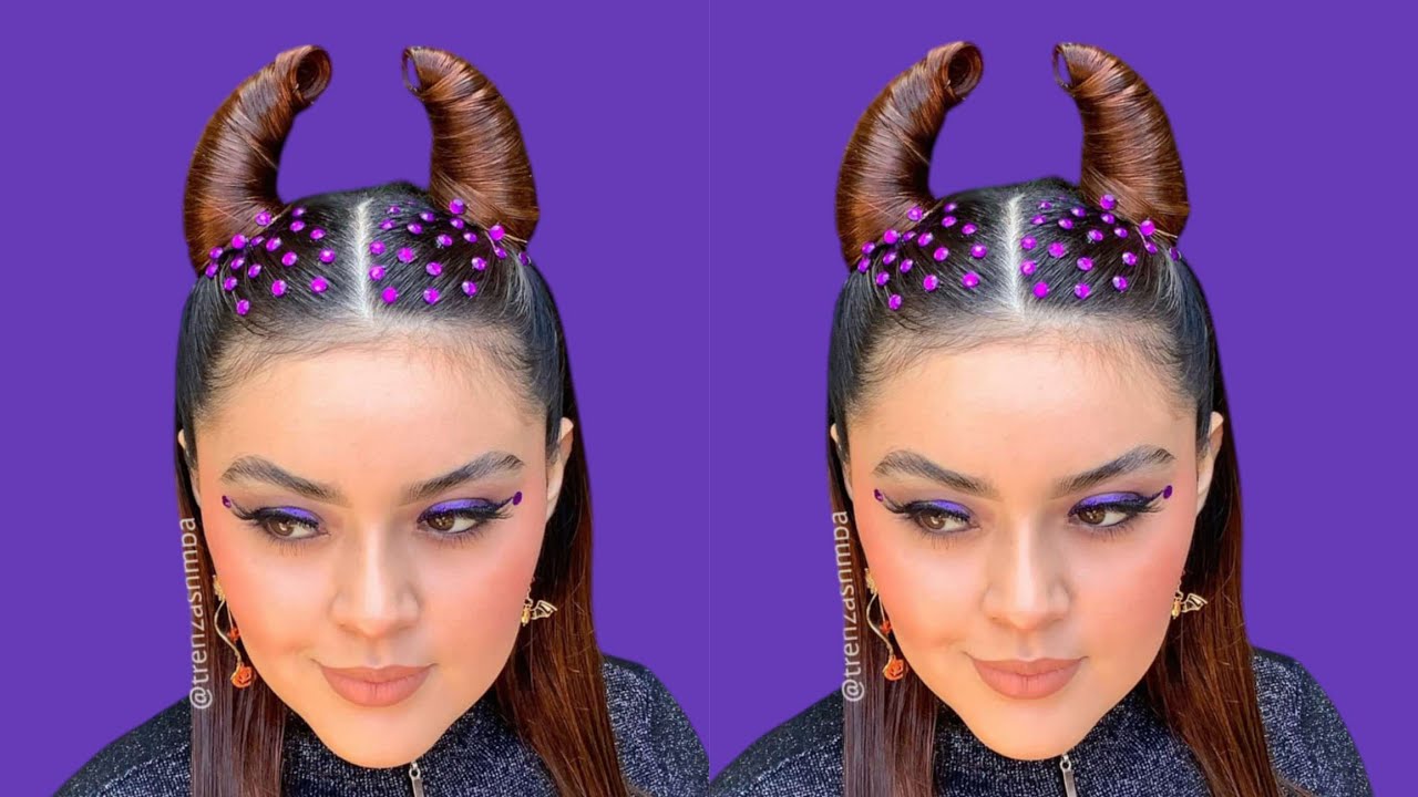 PEINADO maléfica para halloween 🎃. peinados faciles