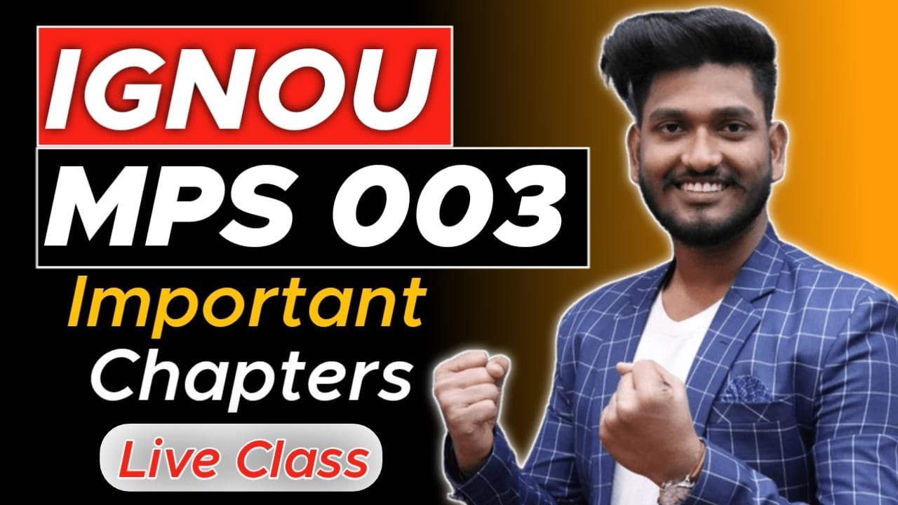 IGNOU MPS 003 | Important Chapters & Questions with Answer by Manish Verma
