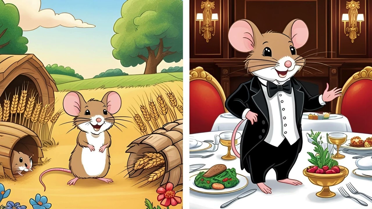 TARLA FARESİ VE ŞEHİR FARESİ MASALI – HUZUR MU, LÜKS MÜ? 🐭🌾🏙️✨