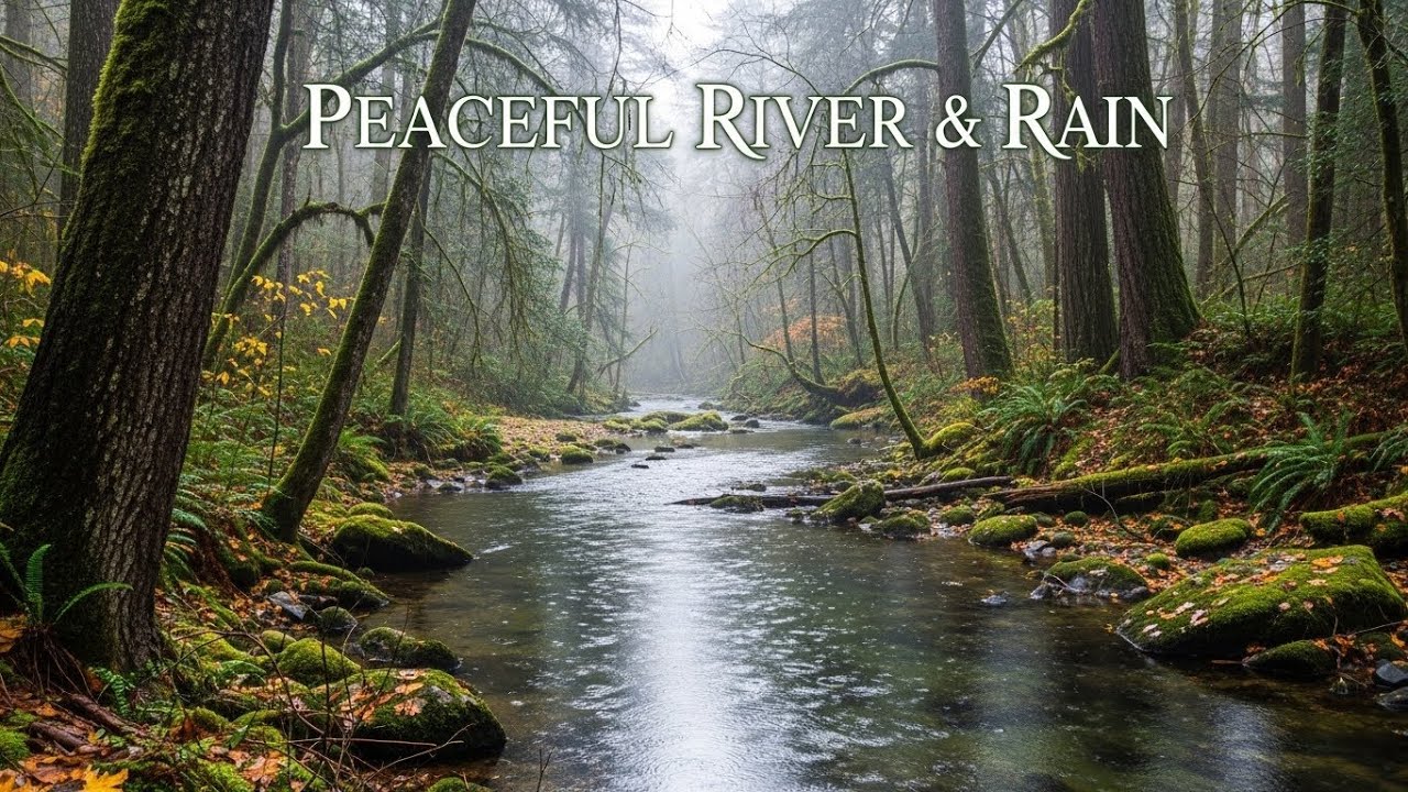 Relaxing Natural Rain Sounds with Gentle River Flow for Mindfulness and Mental Relaxation