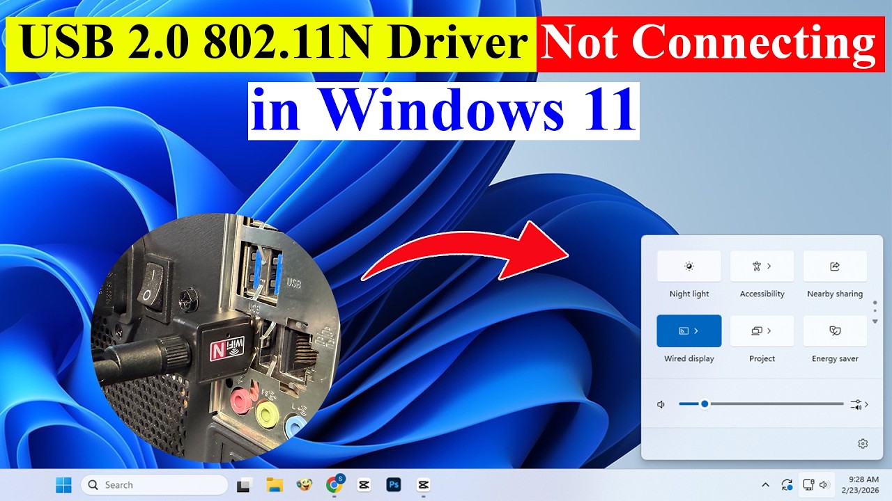 Sterownik USB 2.0 Wireless 802.11n nie łączy się w systemie Windows 11