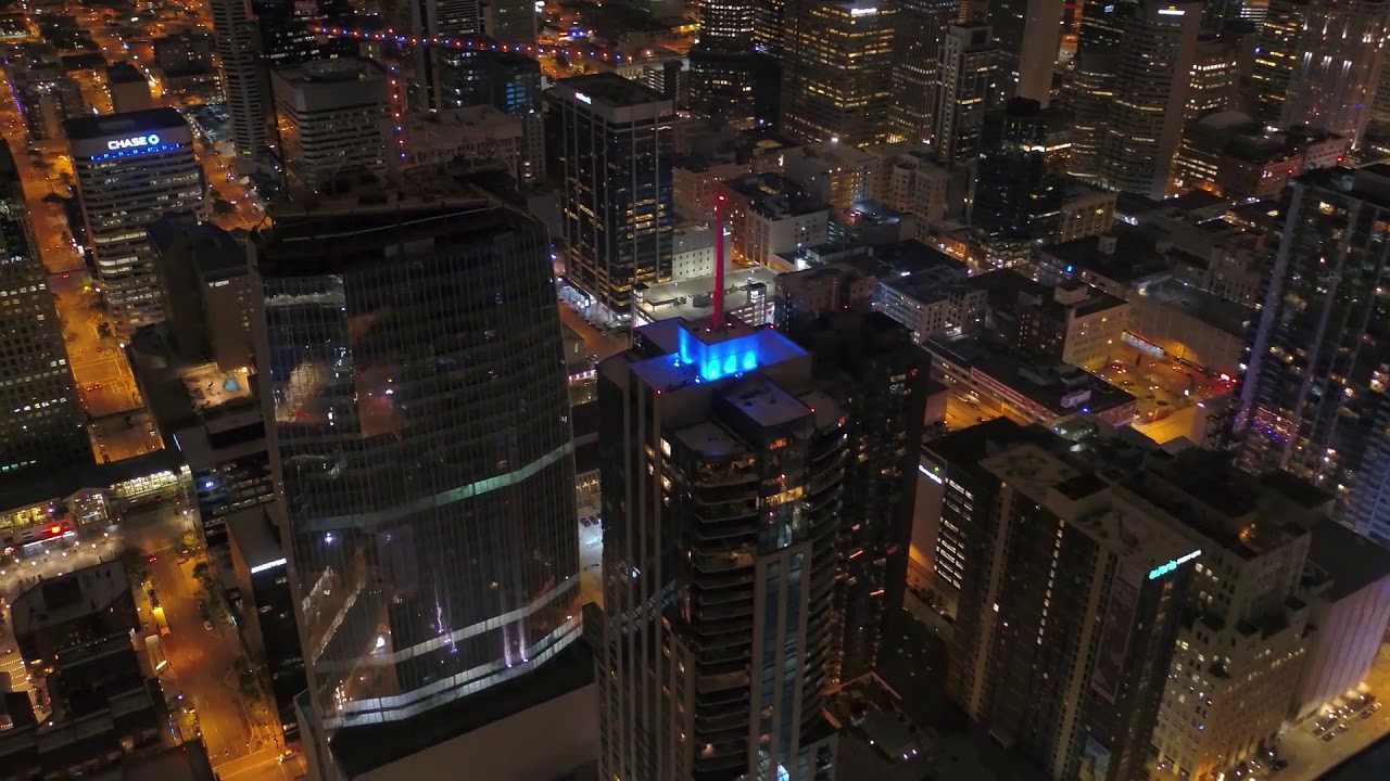 Denver Colorado 4K, Night View, 4K Video, Colorado 4K,  Drone Footage from Above