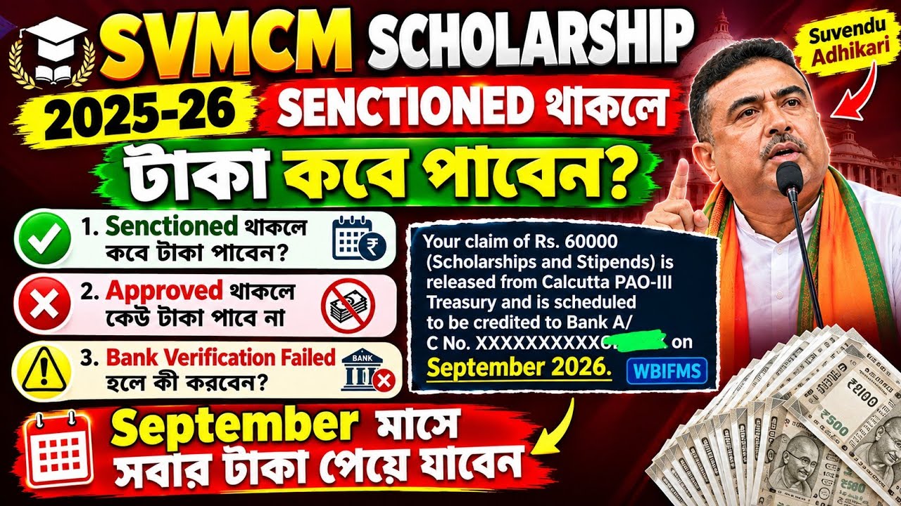 Svmcm Scholership 2025-26 Fund Available Kobe Hobe|| Svmcm Scholership Taka Na Pele Ki Korbe