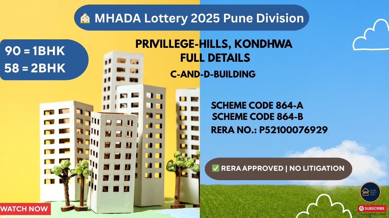 MHADA Privilege Hills Kondhwa | 1BHK ₹22 Lakh & 2BHK ₹29 Lakh | Full Details