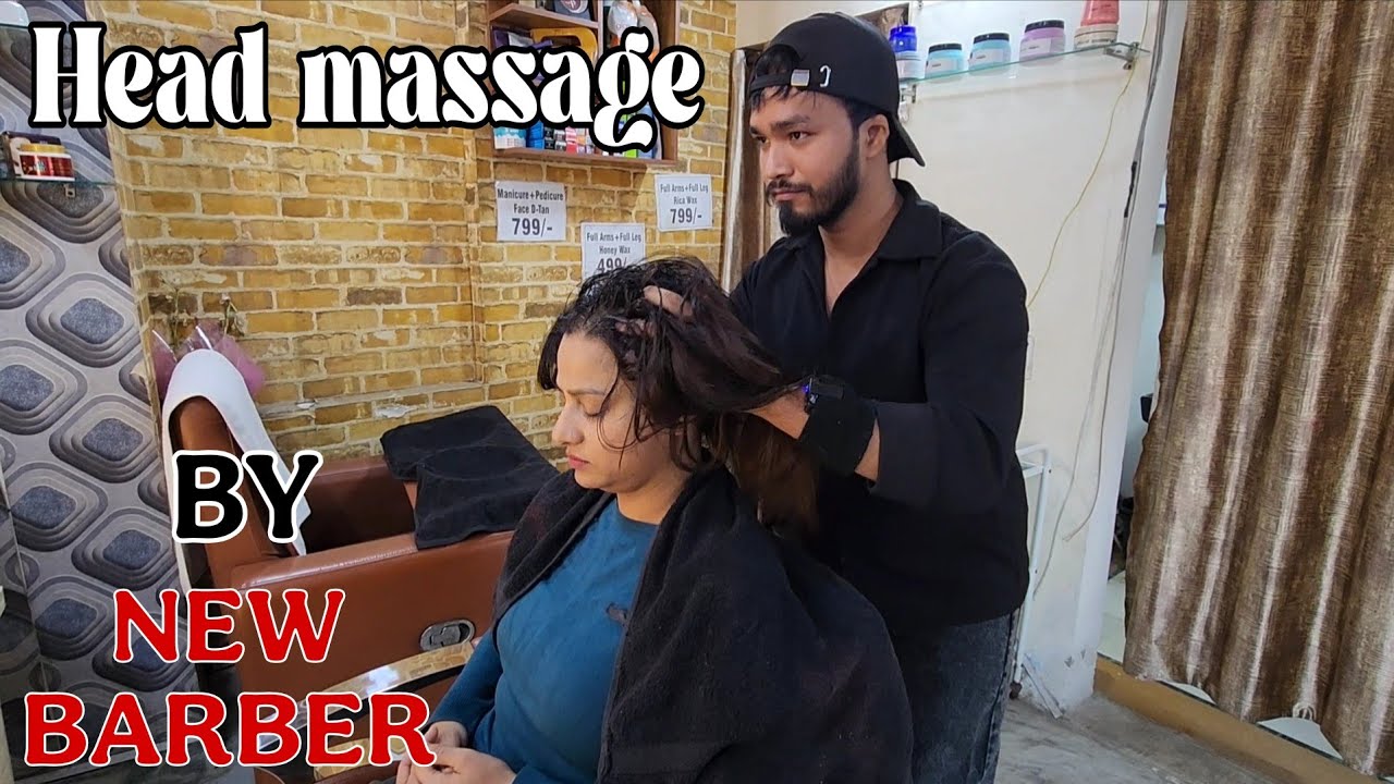 Head massage by NEW BARBER SHIVA... Relaxing therepy for sleep...
