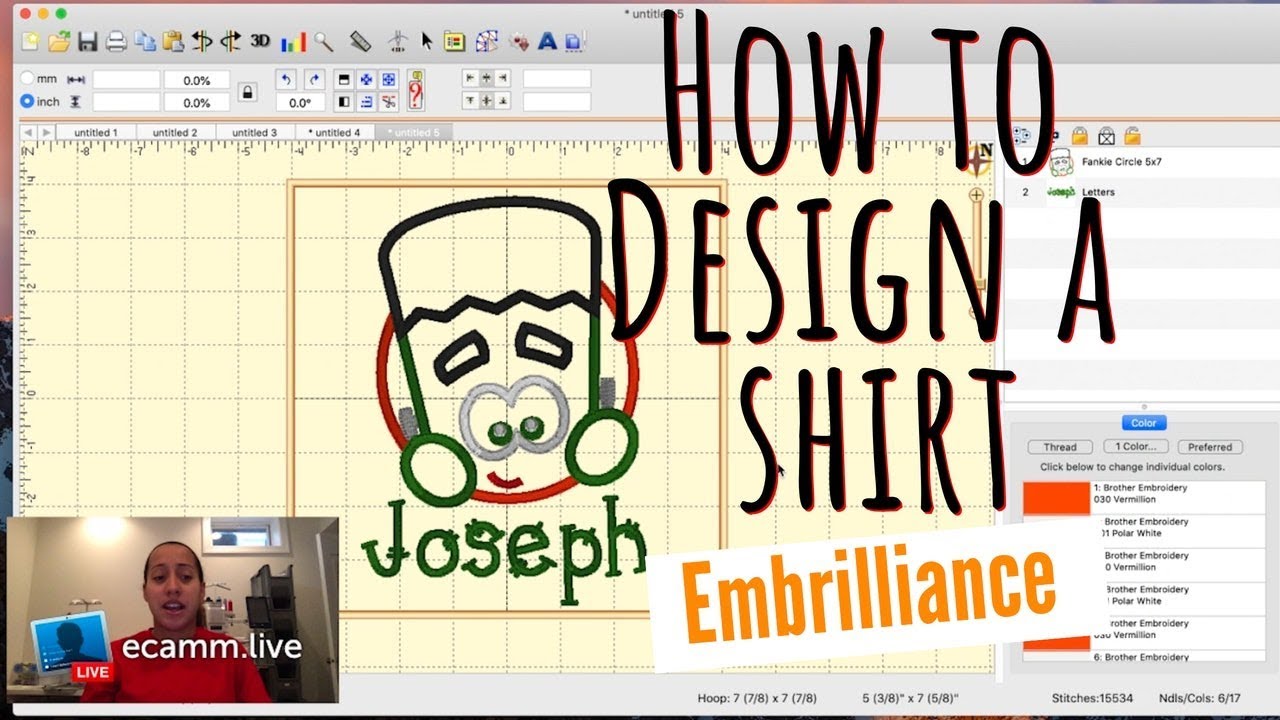HOW TO DESIGN A SHIRT From Start to Finish Using Embrilliance Embroidery Software for Mac & PC
