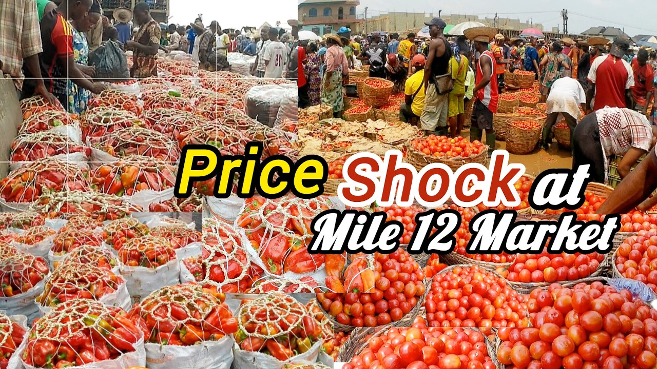 Покупка продуктов на рынке Майл 12, Лагос 🇳🇬 | Помидоры, таташе, бананы и ямс + доставка клиентам