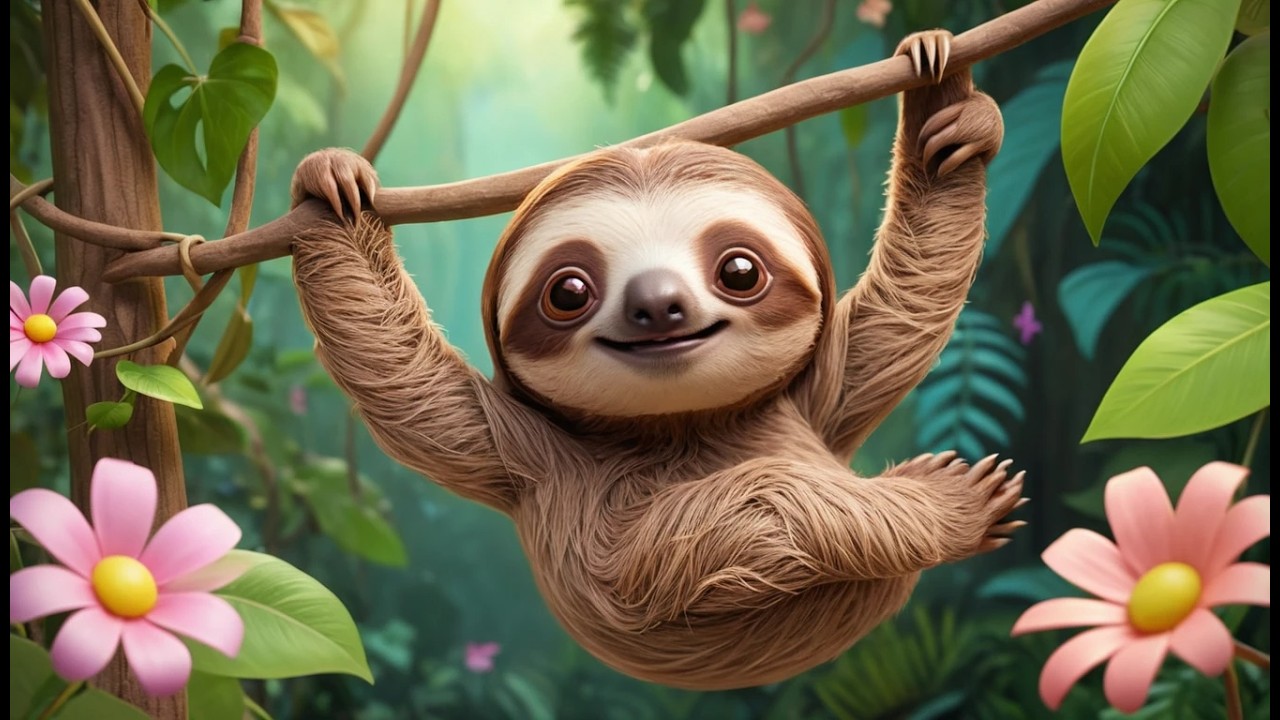 Sloth’s Swinging Day 🦥🌿 | Relaxing Slow Song & Nature Rhymes for Kids