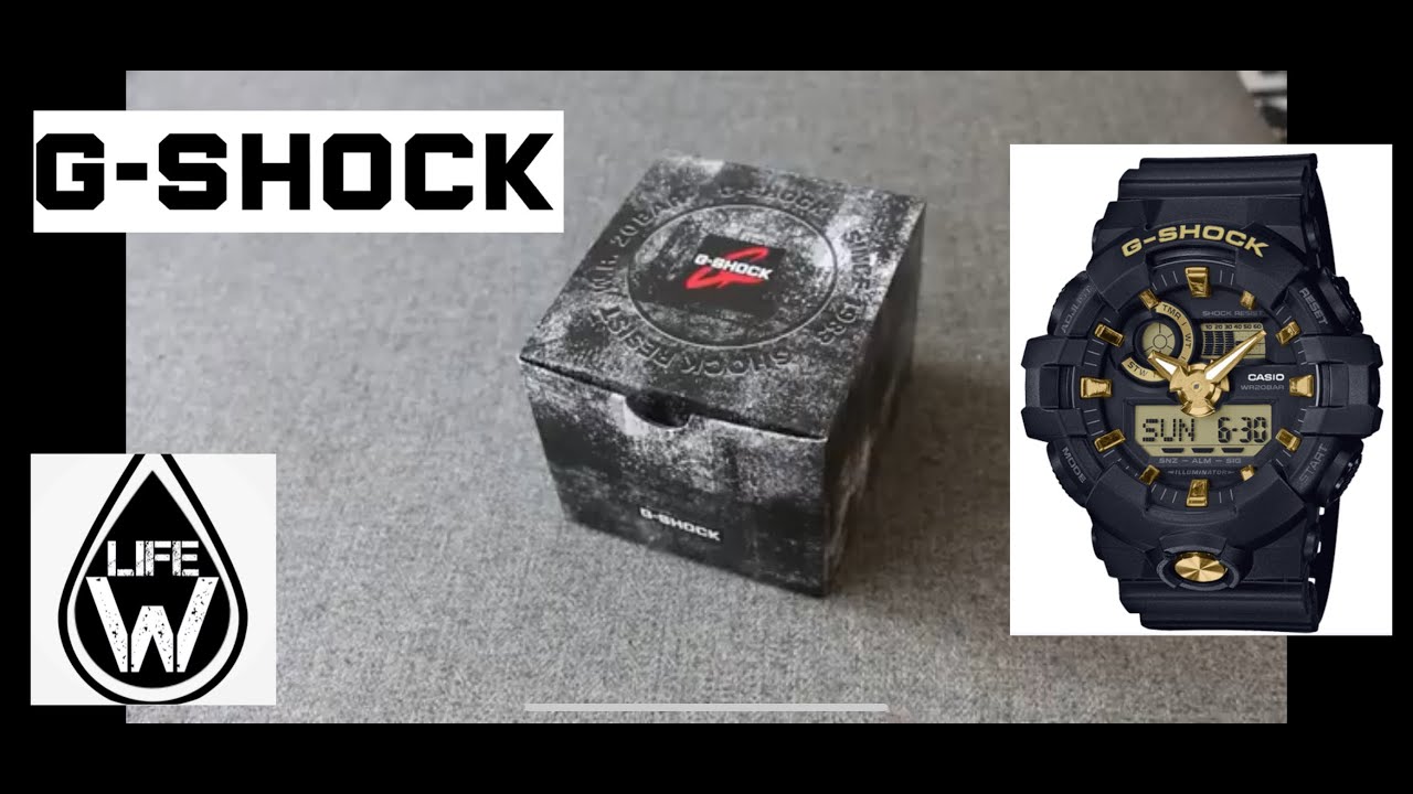 Casio G-Shock Combination Quartz Watch Gold Black GA-710B1A9ER