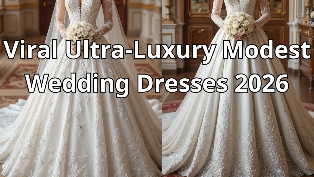 Viral Ultra-Luxury Modest Wedding Dresses 2026 👑 Couture Bridal Collection #WeddingDresses2026
