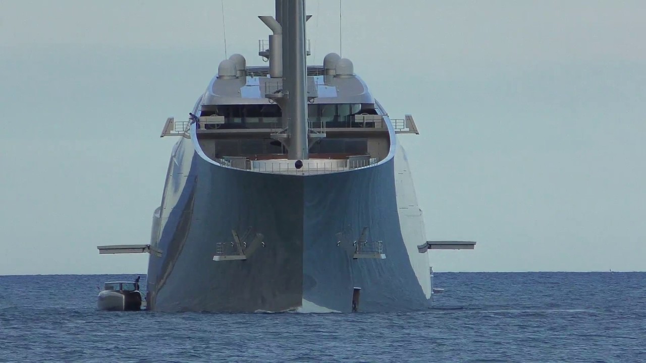 Magnificent Sailing Yacht A At Anchor in Monaco Bay - 4K