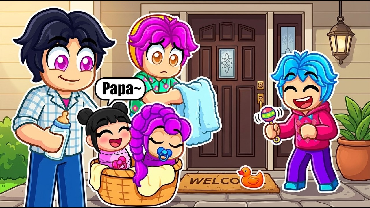 We ADOPTED ABANDONED TWIN BABIES Left At Our Door in Roblox! (Kpop Demon hunters)