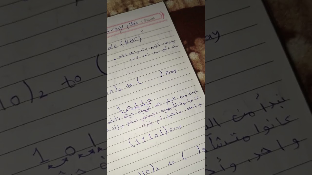 المحاضرة الخامسة - نظام BCD & Gray code &  Excess -3 code لمادة logic design
