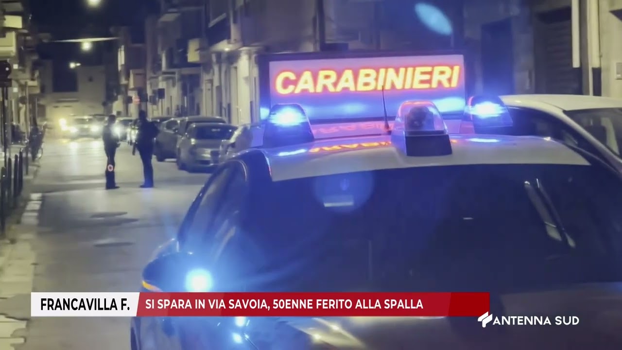 04 LUGLIO 2025   FRANCAVILLA F NA BR   SI SPARA IN VIA SAVOIA, 50ENNE FERITO ALLA SPALLA
