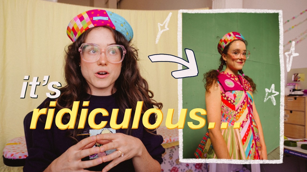 curing my anxiety by sewing a WONDERFULLY SILLY patchwork blouse + matching hat