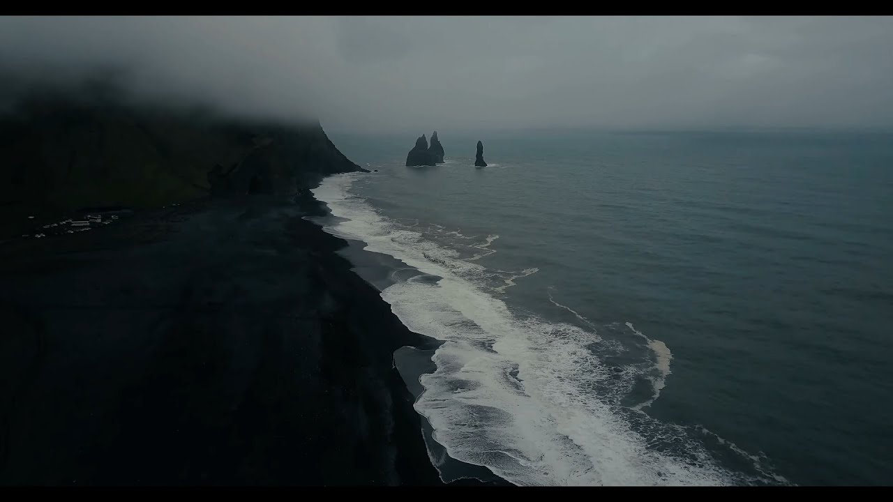 8 Hours of Black Sand Beach Sea Shore Reynisfjara, Iceland With Waves Crashing Sound