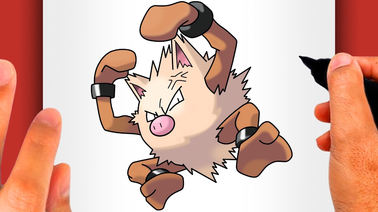 HOW TO DRAW PRIMEAPE - How to Draw Pokémon Nº 0057 (EASY POKÉMON DRAWING) - Primeape Drawing