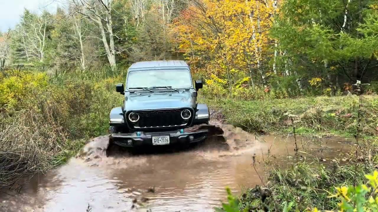 2024 Wrangler Willys 4xe, electric mode - offroad - fall ride