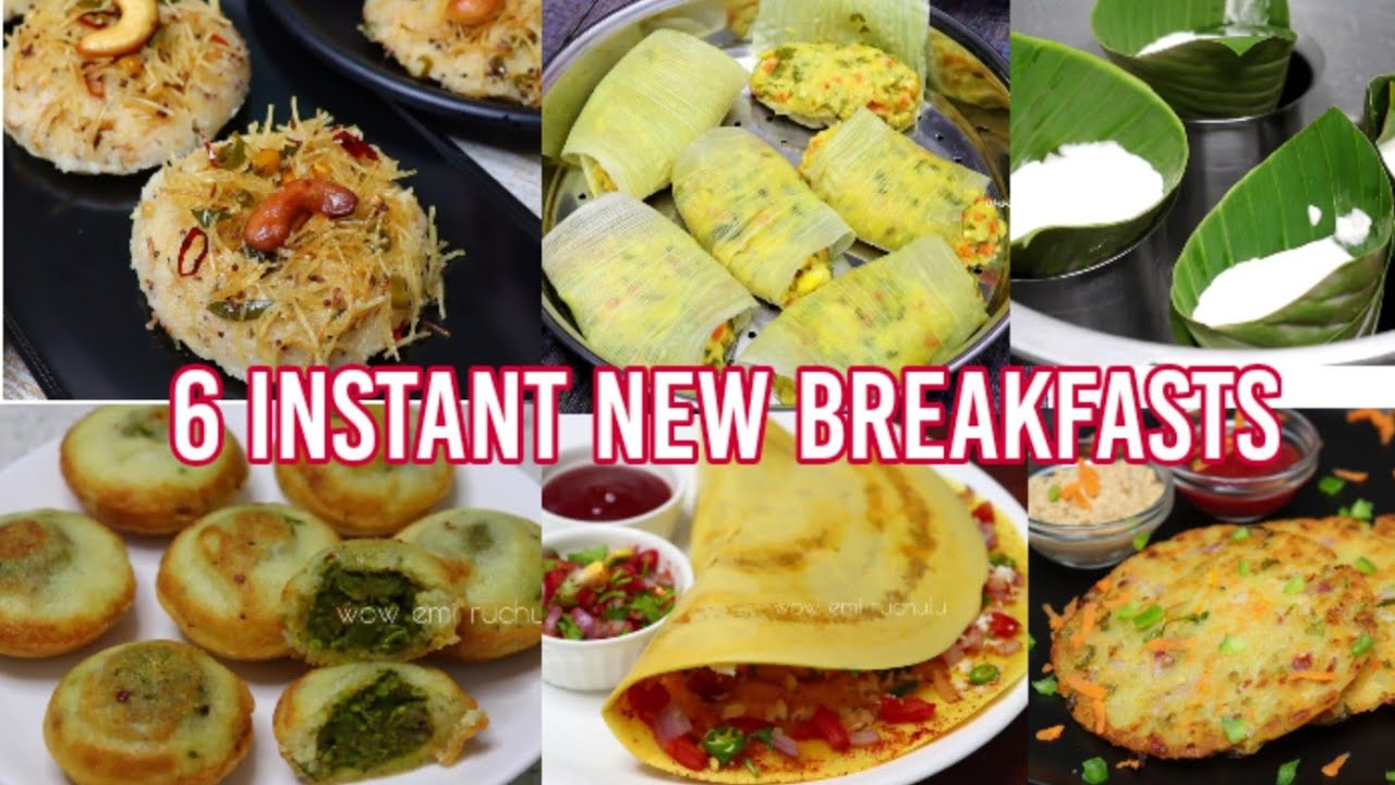 Easy Instant Breakfast Recipes for whole week | Monday to Saturday 6 instant breakfasts | Nashta