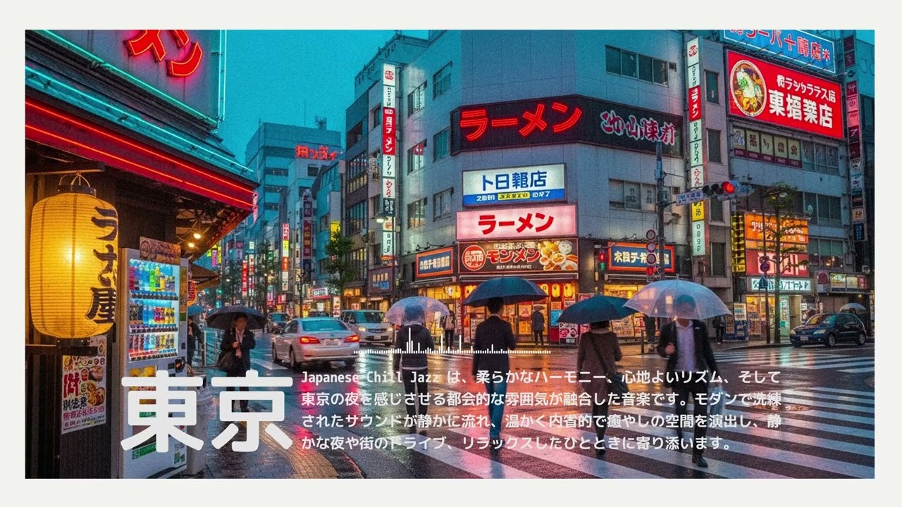 Jazz Relaxing Music - Neon Tokyo Japanese Jazz Fusion ( 2 hours )