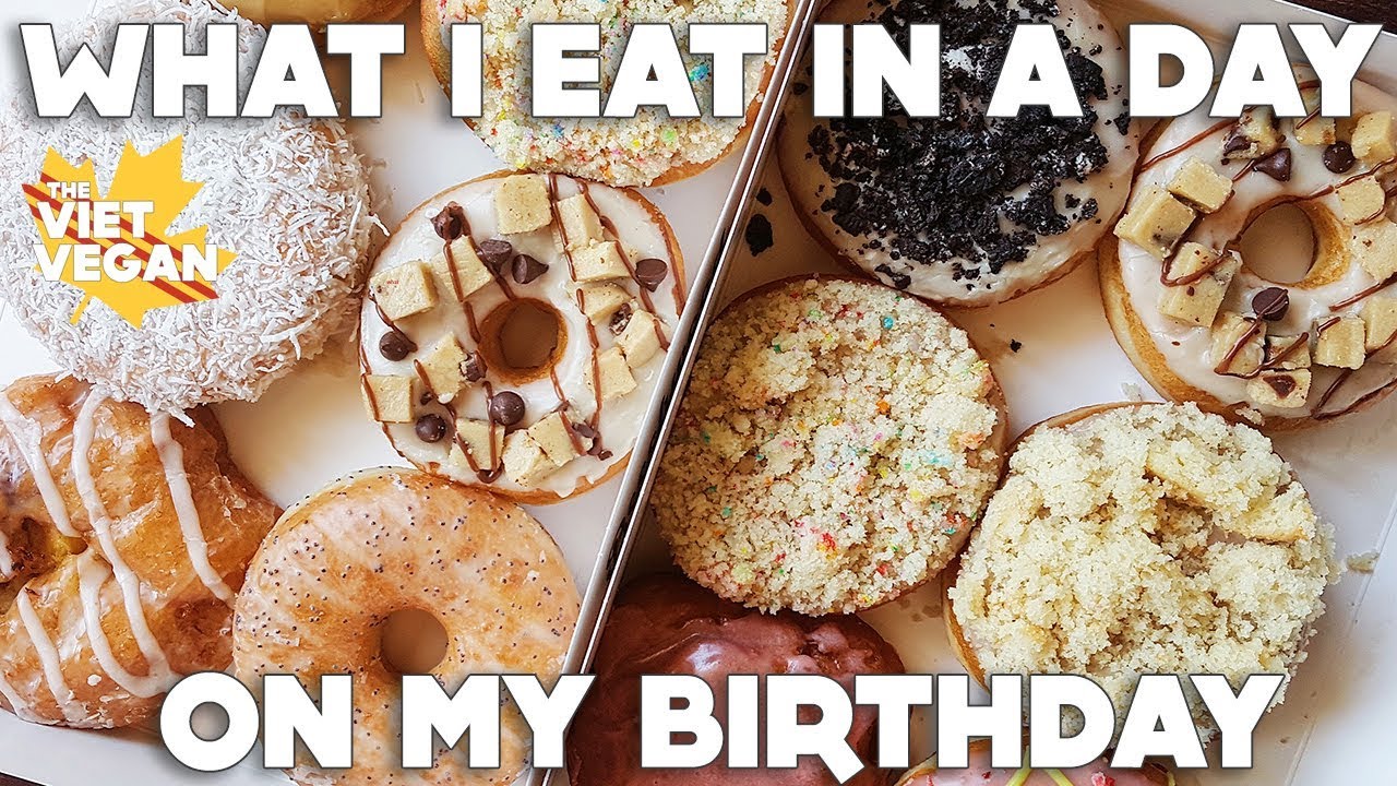 ✨What I Eat In A Day On My Birthday 🎉VEGAN JUNK FOOD!🍩🍦& Eczema Update