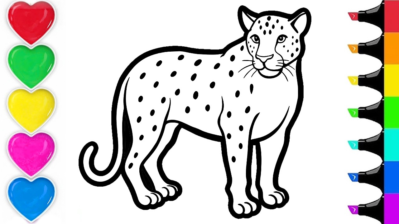 Drawing and Coloring a Cute Leopard | Easy Step By Step Tutorial