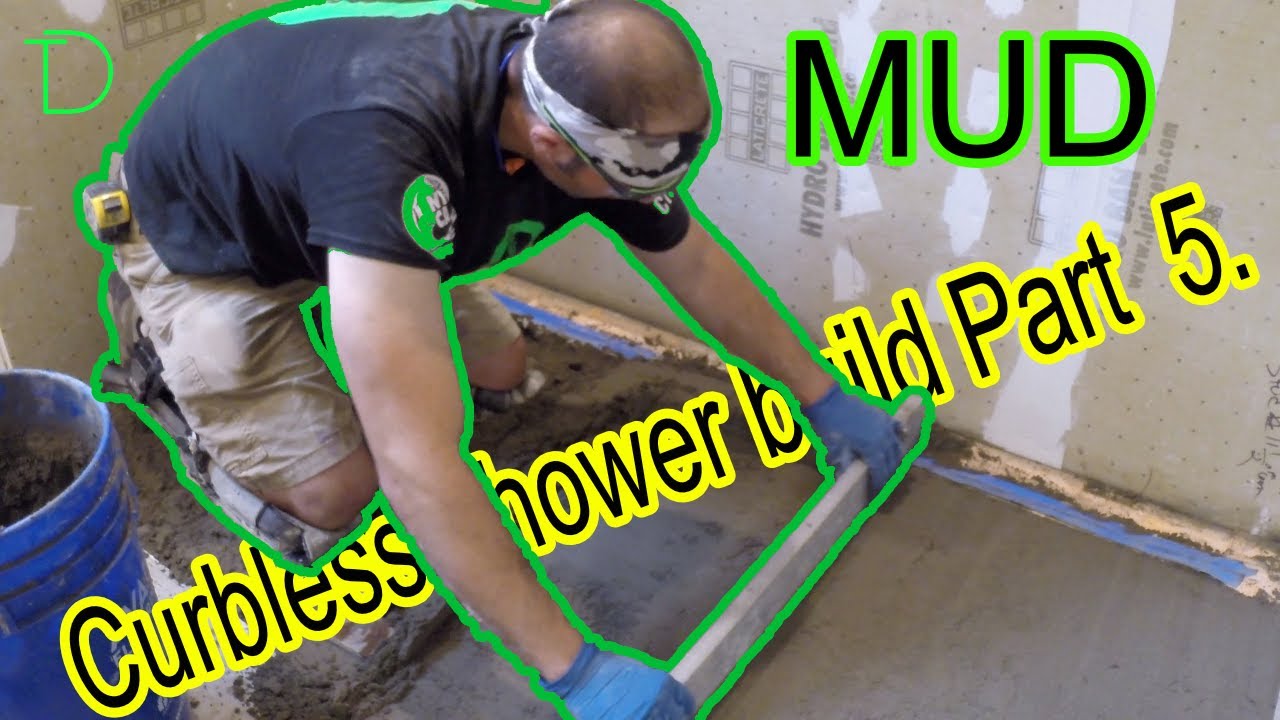 Building a CURBLESS shower on a concrete slab Part 5. Mortar Bed