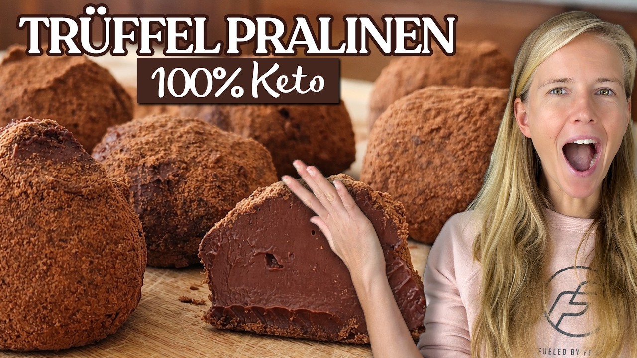 Die BESTEN Keto Pralinen mit nur 3 Zutaten: Schokoladig, cremig, lecker!