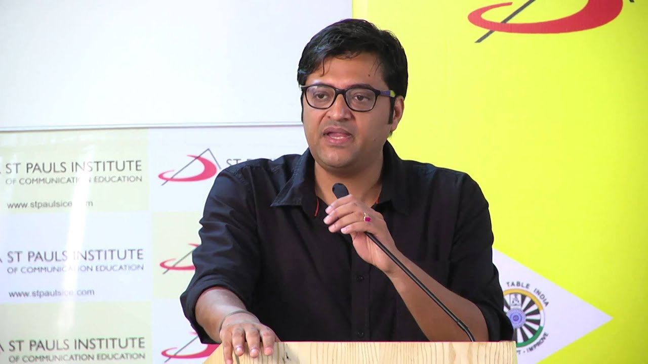 Journalism students from St Pauls Institute of Communication Education discuss Arnab Goswami