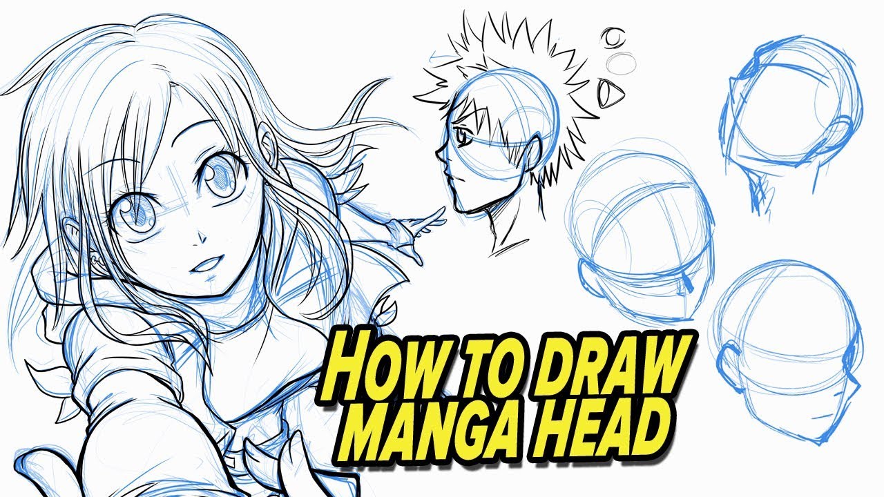 How to draw MANGA HEAD - multiple angles