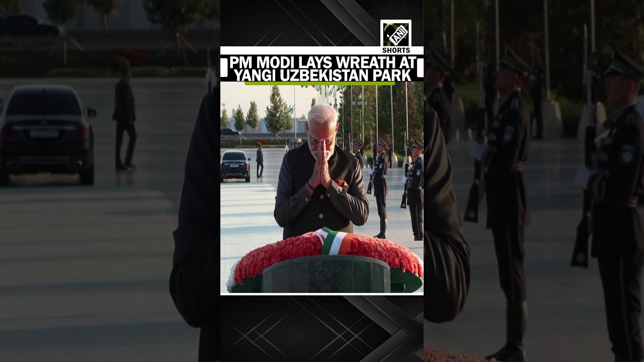 Prime Minister Narendra Modi attends Wreath-Laying ceremony at Yangi Uzbekistan Park