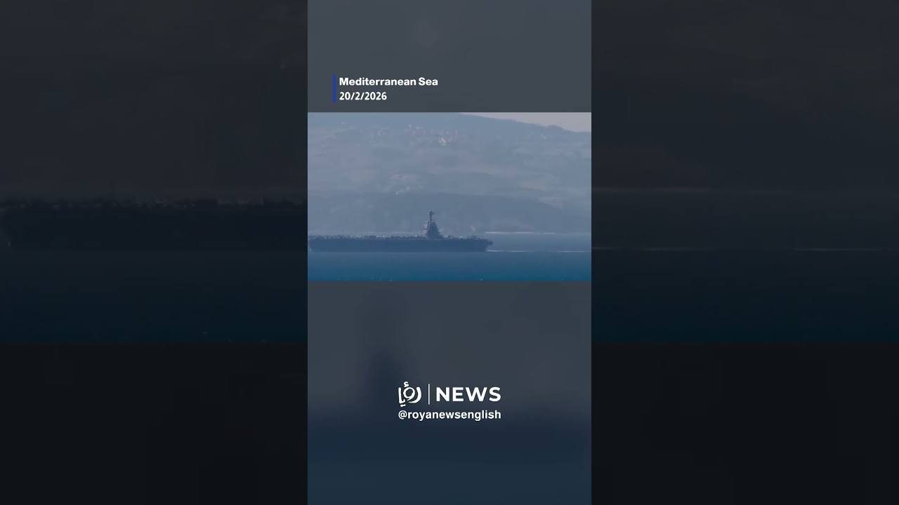 Footage of USS Gerald R Ford entering the Mediterranean Sea amid Iran tensions