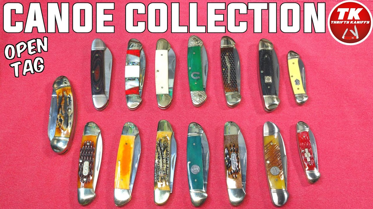 My Collection of Canoe Pocket Knives - Open Tag Response @SlipjointSawyer