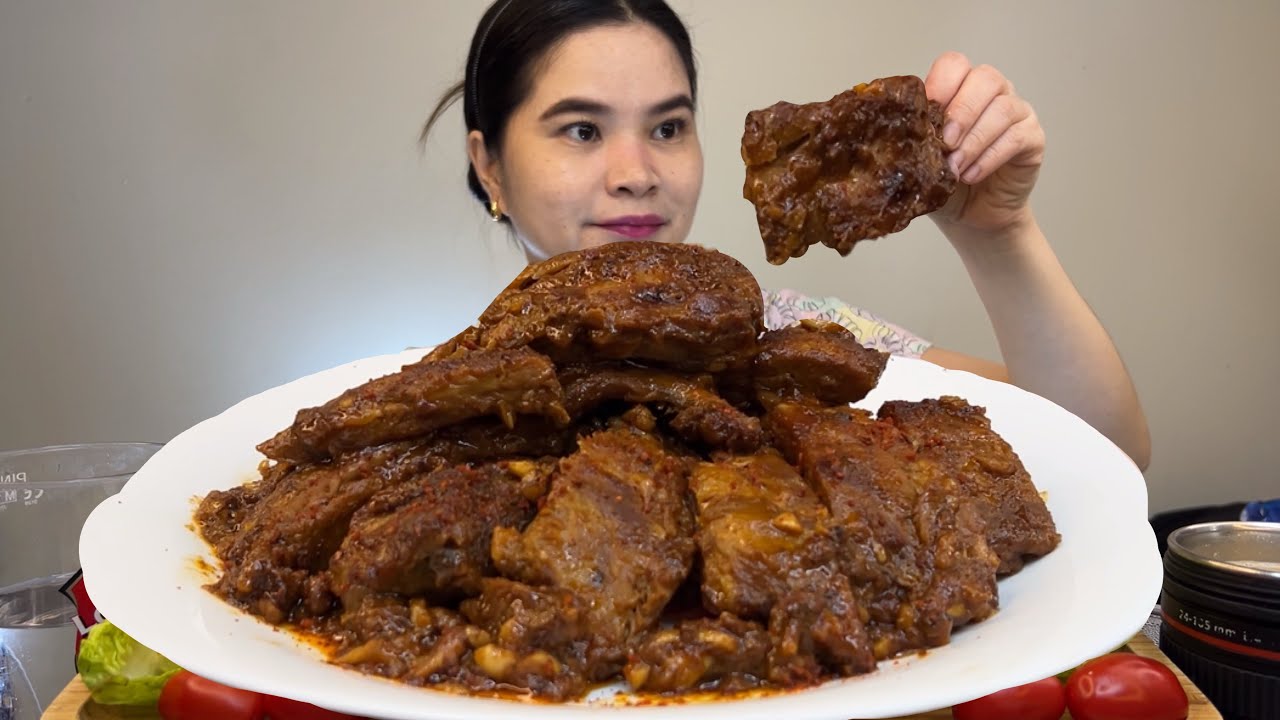 PORK RIBS ADOBO | Adobong Tuyo | PINOY MUKBANG | MUKBANG | HANIMACE TV