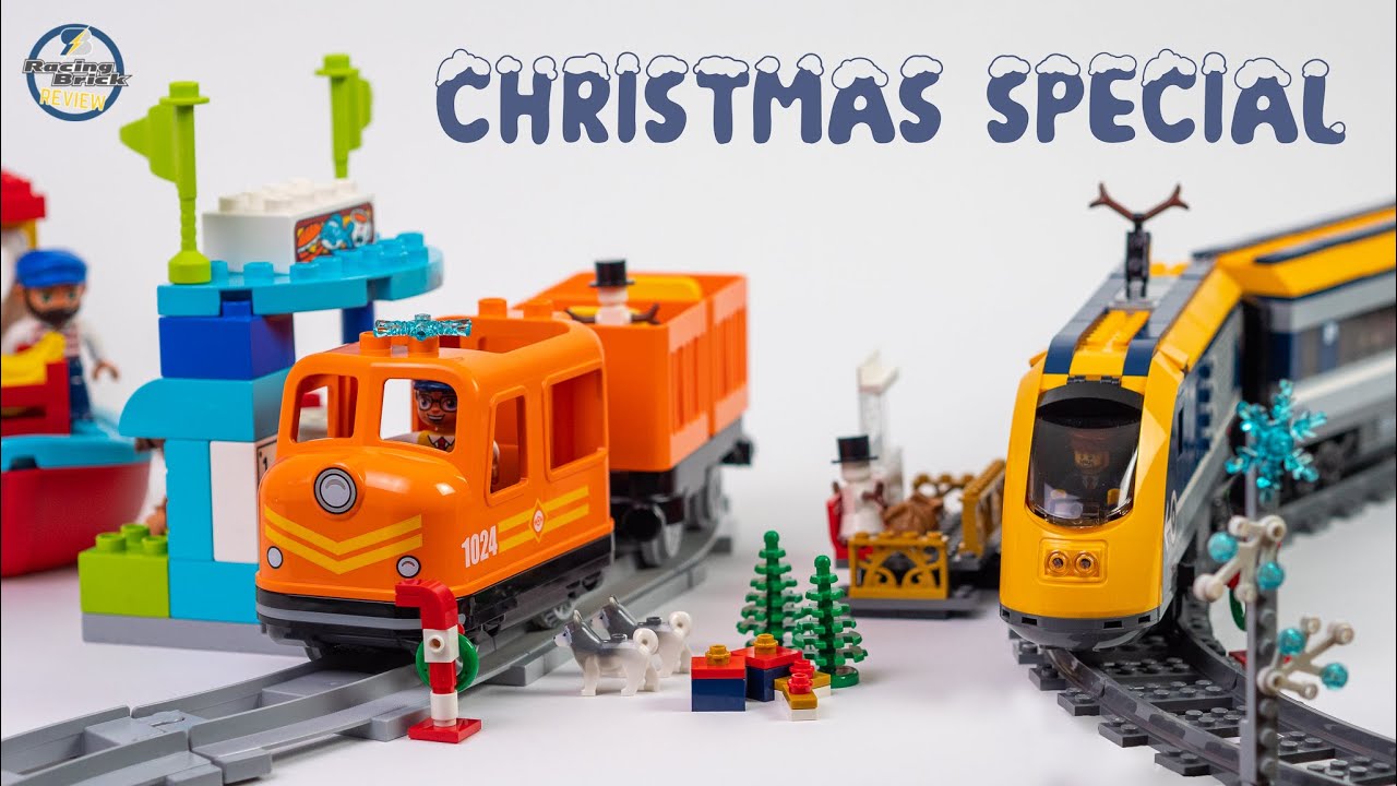 LEGO Powered Up train battle - DUPLO 10875 Cargo Train vs City 60197 Passenger Train