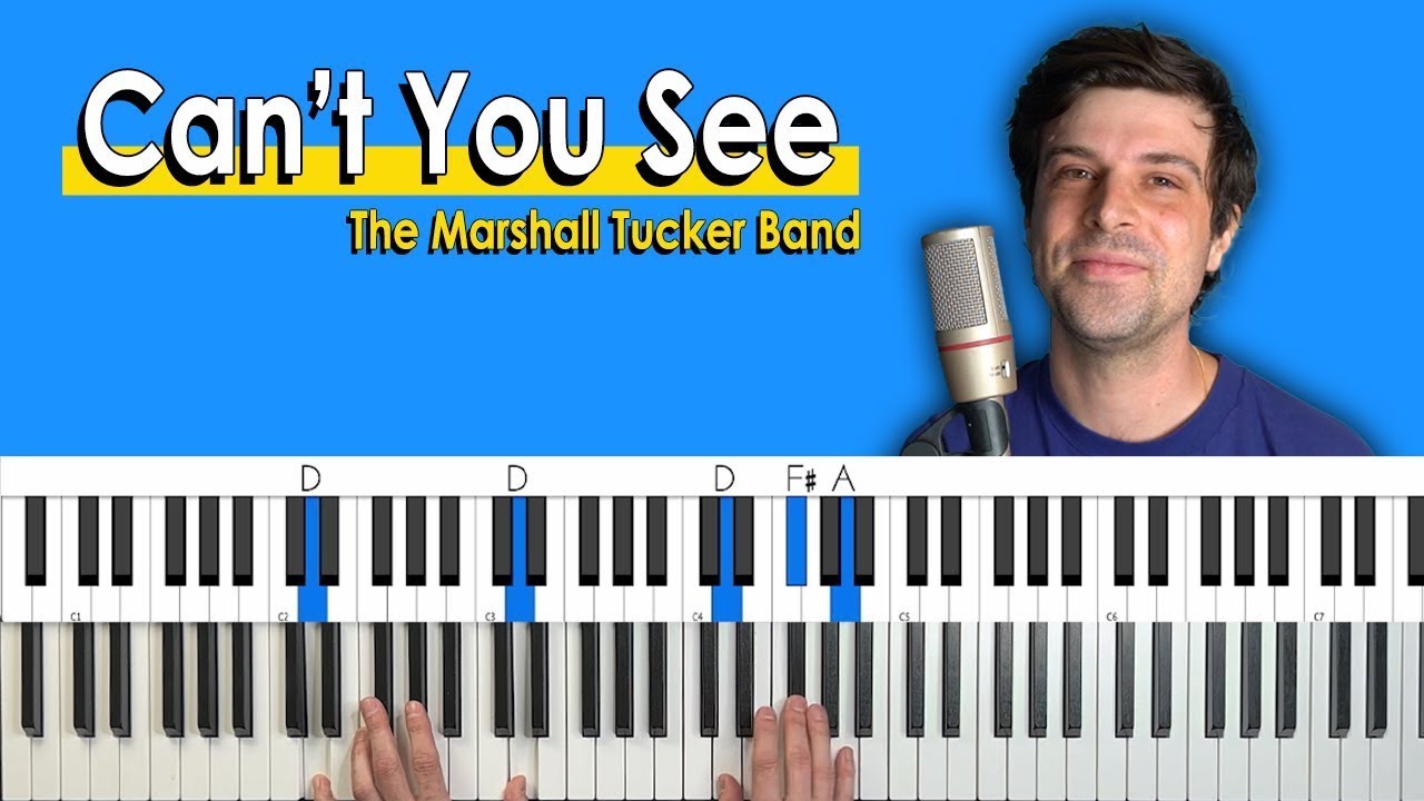 Как играть «Can't You See» группы The Marshall Tucker Band [Урок игры на фортепиано + Таблица акк...