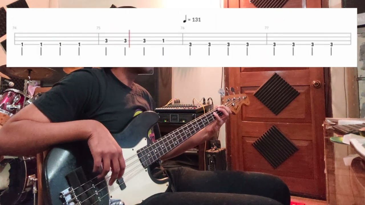 The Black Keys - Gold on the Ceiling (Bass Cover) with play-along tabs
