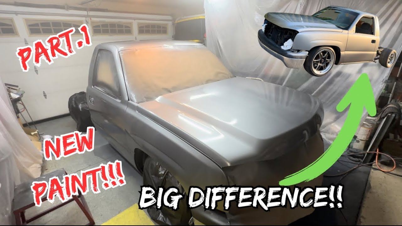 PAINTING MY SINGLE CAB NBS SILVERADO!!! (PART.1)