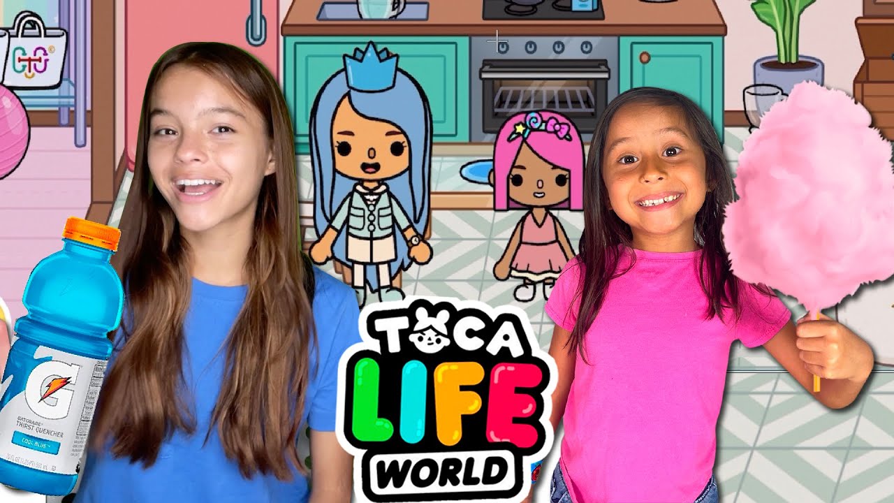 COMENDO Tudo AZUL E ROSA Por Um DIA INTEIRO No TOCA WORLD!