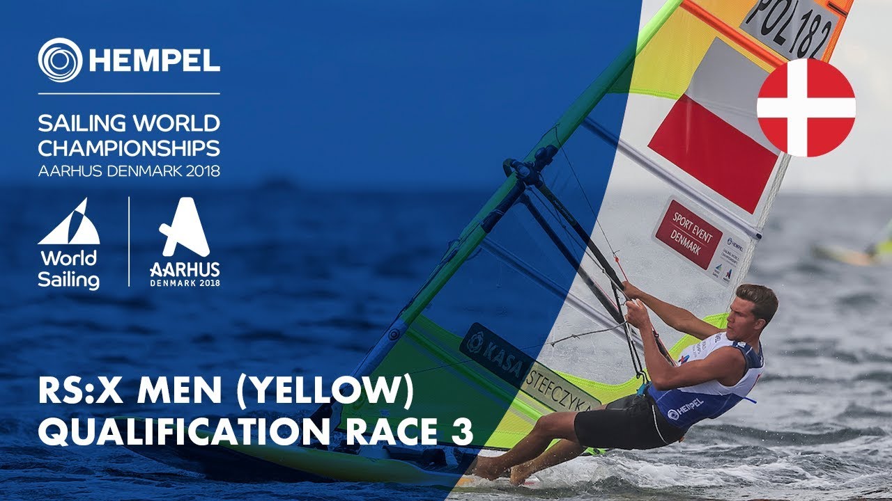 Full RS:X Men Yellow Fleet Qualification Race 3 | Aarhus 2018