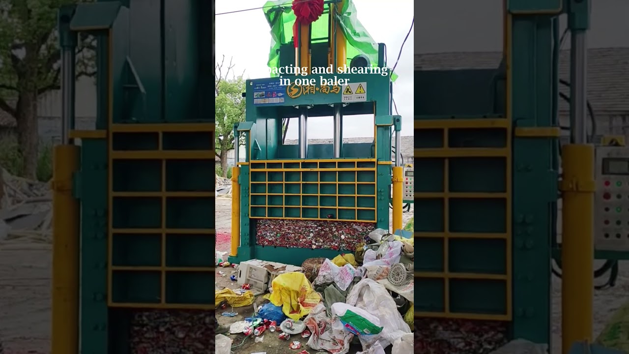 Hydraulic Baler Machine for Cardboard, Plastic & Waste Recycling.