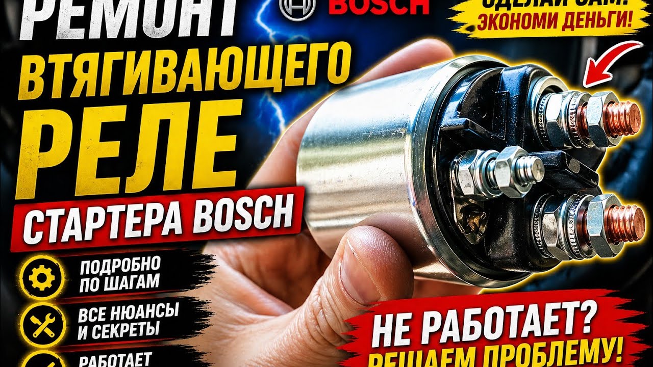 ремонт втягивающего реле стартера Bosch
