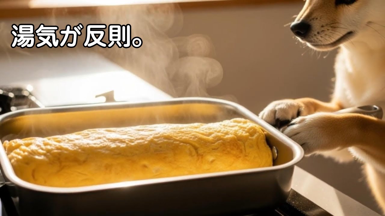 【だし巻き卵】ふわっふわ…焼きたてが最高すぎた｜柴犬ポチ