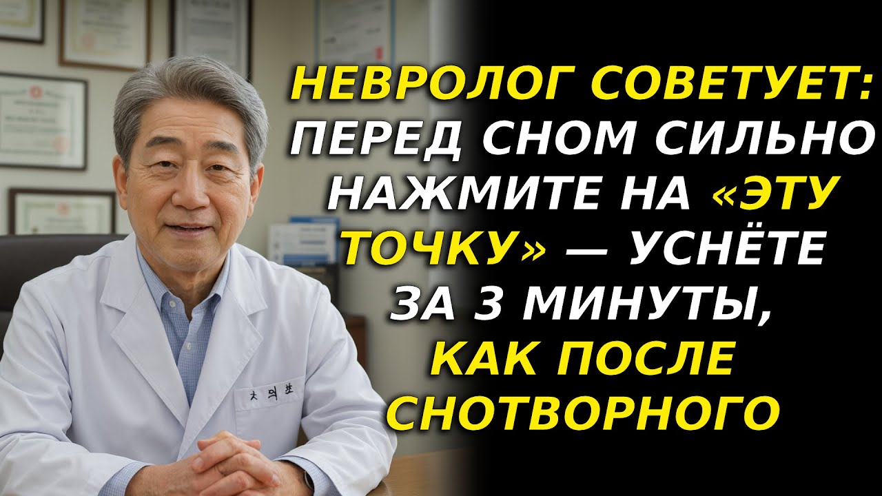 Перед сном нажмите «эту точку» 5 с — уснёте за 3 минуты и проспите до утра. Сильнее 10 снотворных